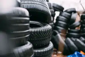 Many tires in a shop