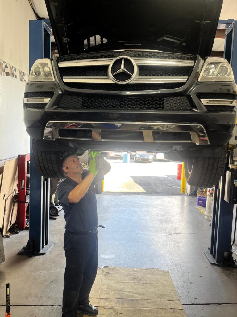 Our mechanic working on a car